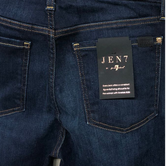 7FAM Jen7 Dark Hudson Embroidered Skinny Jeans Women's Size 0 4 or 10 - Picture 8 of 9